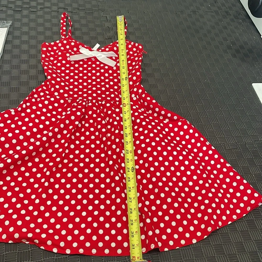 red with white polka dot 50’s dress girls size medium 8-10